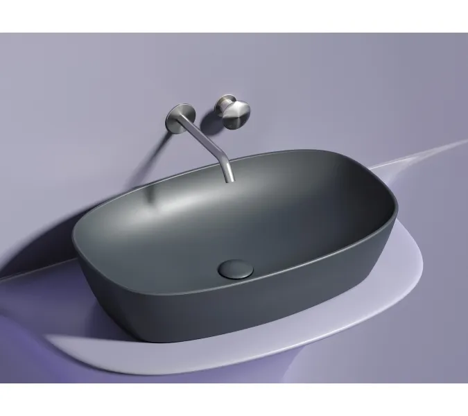 Умывальник чаша Ceramica Nova накладная овальная (цвет Темный Антрацит Матовый) Element 600*380*138мм, Выбрать цвет: Темный антрацит, изображение 7