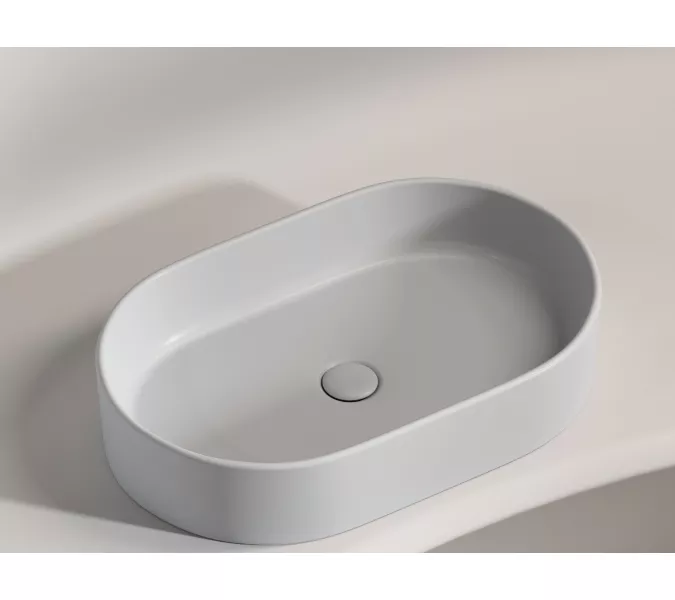 Умывальник чаша Ceramica Nova накладная овальная (цвет Серый Матовый) Element 608*385*122мм, Выбрать цвет: Серый, изображение 7