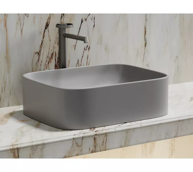 Умывальник чаша Ceramica Nova накладная прямоугольная (цвет Серый Матовый) Element 505*380*150мм, Выбрать цвет: Серый, изображение 7