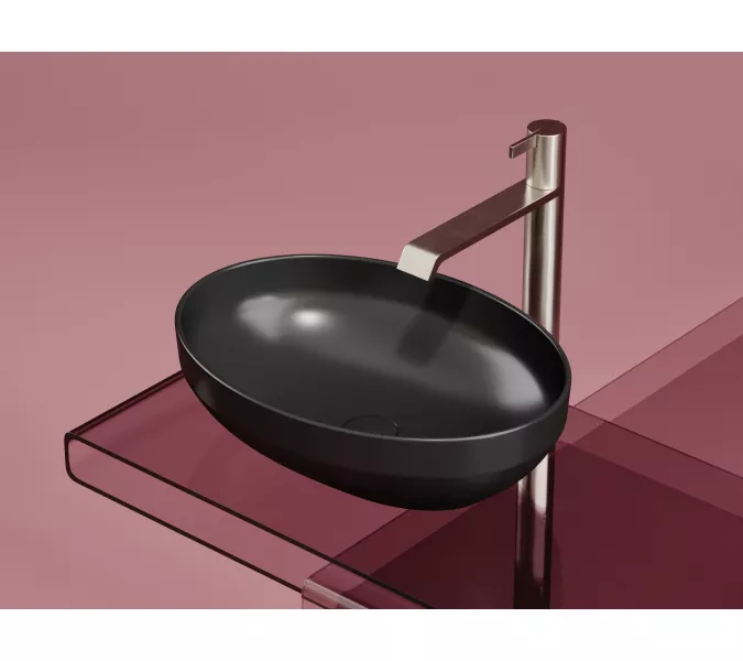 Умывальник чаша Ceramica Nova накладная овальная (цвет Черный Матовый) Element 502*363*145мм, Выбрать цвет: Черный, изображение 7