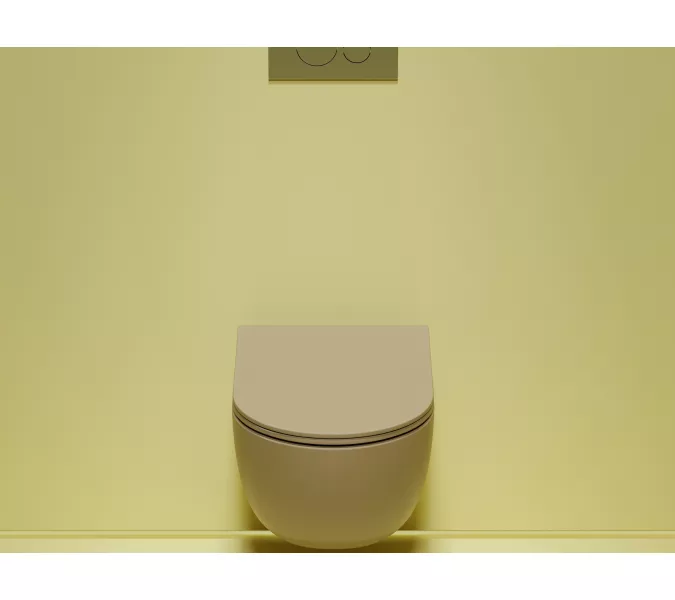 Подвесной унитаз Ceramica Nova Modena Rimless (цвет Капучино Матовый), Выбрать цвет: Бежевый, изображение 4