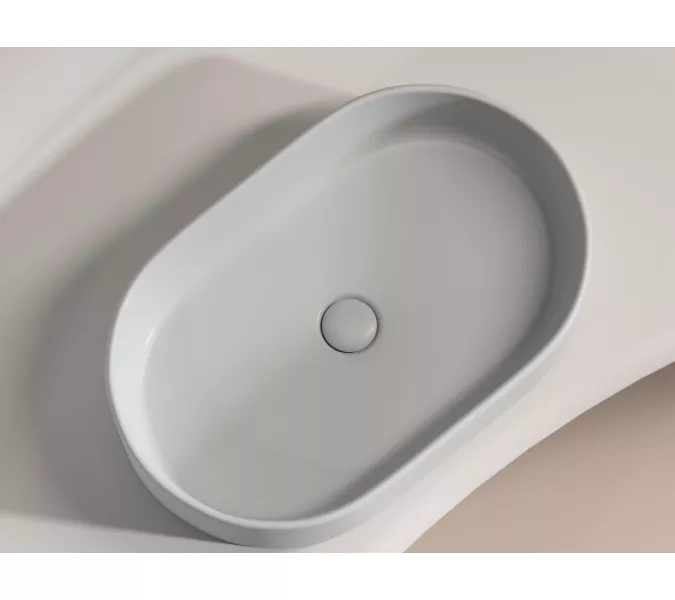 Умывальник чаша Ceramica Nova накладная овальная (цвет Серый Матовый) Element 608*385*122мм, Выбрать цвет: Серый, изображение 8