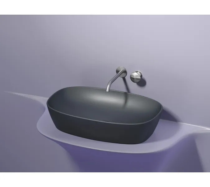 Умывальник чаша Ceramica Nova накладная овальная (цвет Темный Антрацит Матовый) Element 600*380*138мм, Выбрать цвет: Темный антрацит, изображение 8