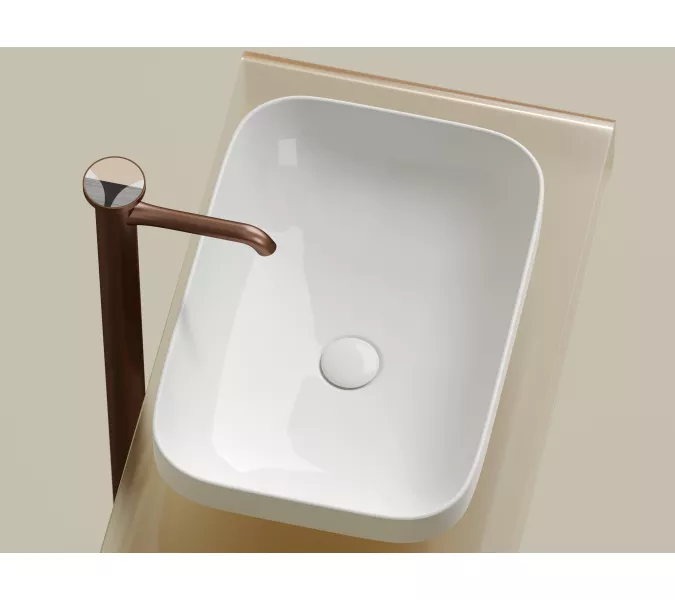 Умывальник чаша Ceramica Nova накладная прямоугольная Element 500*359*145мм, Выбрать цвет: Белый, изображение 8