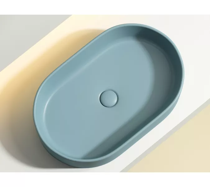 Умывальник чаша Ceramica Nova накладная овальная (цвет Зеленый Матовый) Element 608*385*122мм, Выбрать цвет: Зеленый, изображение 8