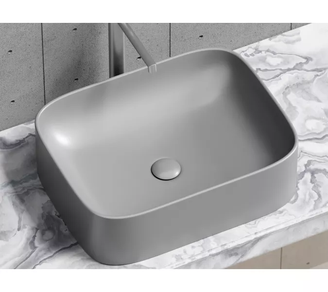 Умывальник чаша Ceramica Nova накладная прямоугольная (цвет Антрацит Матовый) Element 505*380*150мм, Выбрать цвет: Антрацит матовый, изображение 8