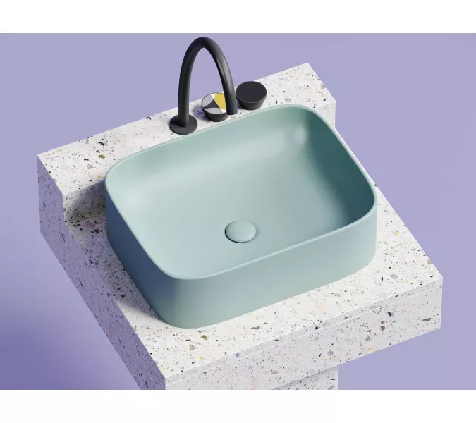 Умывальник чаша Ceramica Nova накладная прямоугольная (цвет Зеленый Матовый) Element 505*380*150мм, Выбрать цвет: Зеленый