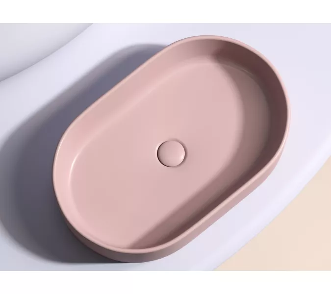Умывальник чаша Ceramica Nova  накладная овальная (цвет Розовый Матовый) Element 608*385*122мм, Выбрать цвет: Розовый, изображение 8