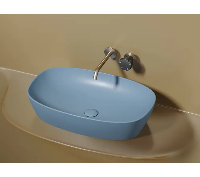 Умывальник чаша Ceramica Nova накладная овальная (цвет Голубой Матовый) Element 600*380*138мм, Выбрать цвет: Голубой, изображение 8