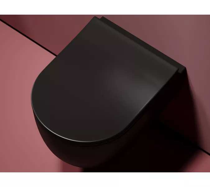 Подвесной унитаз Ceramica Nova  Modena  Rimless (цвет Черный Матовый), Выбрать цвет: Черный, изображение 3