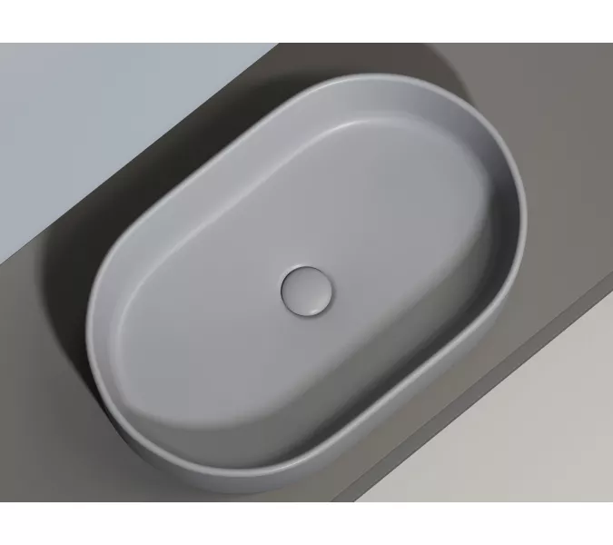 Умывальник чаша Ceramica Nova накладная овальная (цвет Антрацит Матовый) Element 608*385*122мм, Выбрать цвет: Серый антрацит, изображение 8