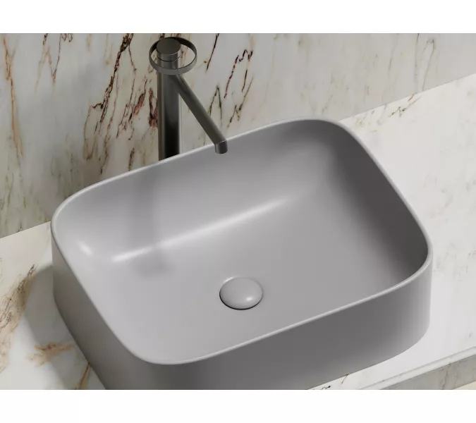 Умывальник чаша Ceramica Nova накладная прямоугольная (цвет Серый Матовый) Element 505*380*150мм, Выбрать цвет: Серый, изображение 8