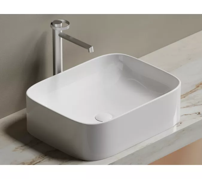 Умывальник чаша Ceramica Nova накладная прямоугольная Element 505*380*150мм, Выбрать цвет: Белый, изображение 8