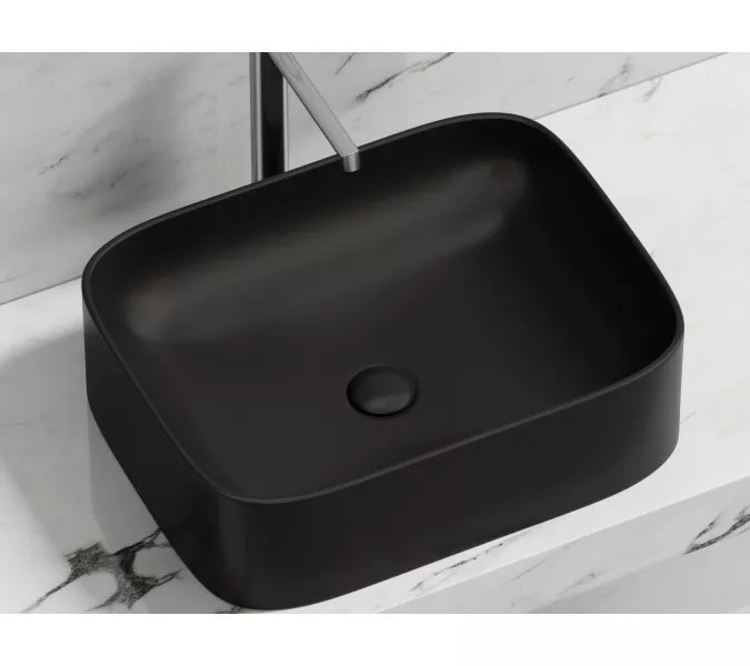 Умывальник чаша Ceramica Nova накладная прямоугольная (цвет Черный Матовый) Element 505*380*150мм, Выбрать цвет: Черный, изображение 8