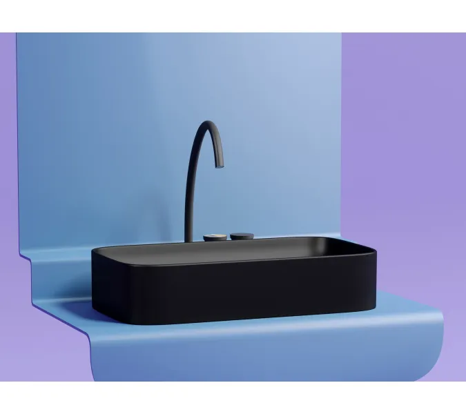 Умывальник чаша Ceramica Nova накладная (Черный Матовый) Element 705*380*150 мм, Выбрать цвет: Черный, изображение 8