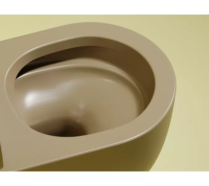 Подвесной унитаз Ceramica Nova Modena Rimless (цвет Капучино Матовый), Выбрать цвет: Бежевый, изображение 9