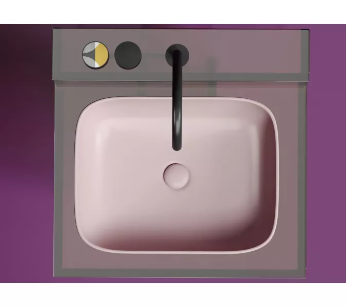 Умывальник чаша Ceramica Nova накладная прямоугольная (цвет Розовый Матовый) Element 505*380*150мм, Выбрать цвет: Розовый, изображение 9
