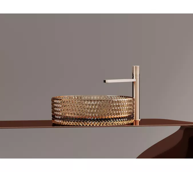 Умывальник чаша Ceramica Nova  накладная круглая (цвет бежевый) Cristal 360*360*112мм, Выбрать цвет: Бежевый, изображение 9