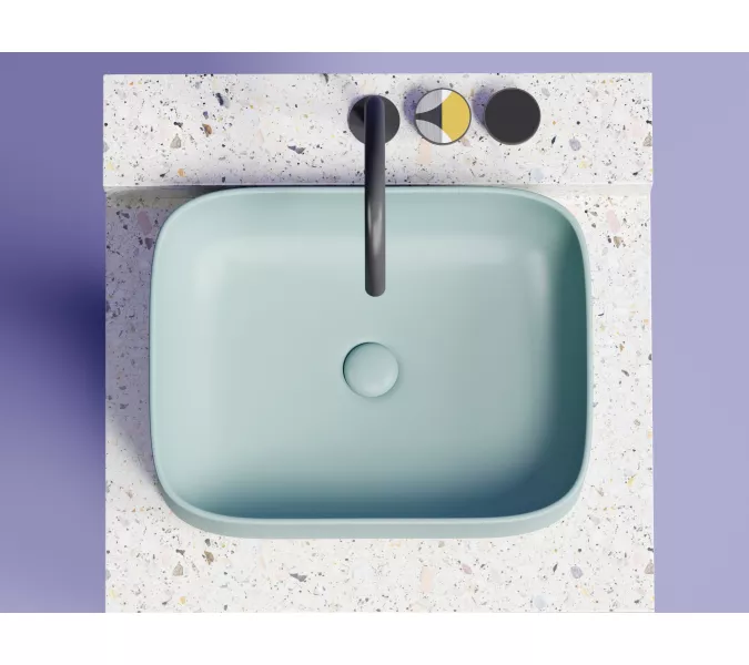 Умывальник чаша Ceramica Nova накладная прямоугольная (цвет Зеленый Матовый) Element 505*380*150мм, Выбрать цвет: Зеленый, изображение 9