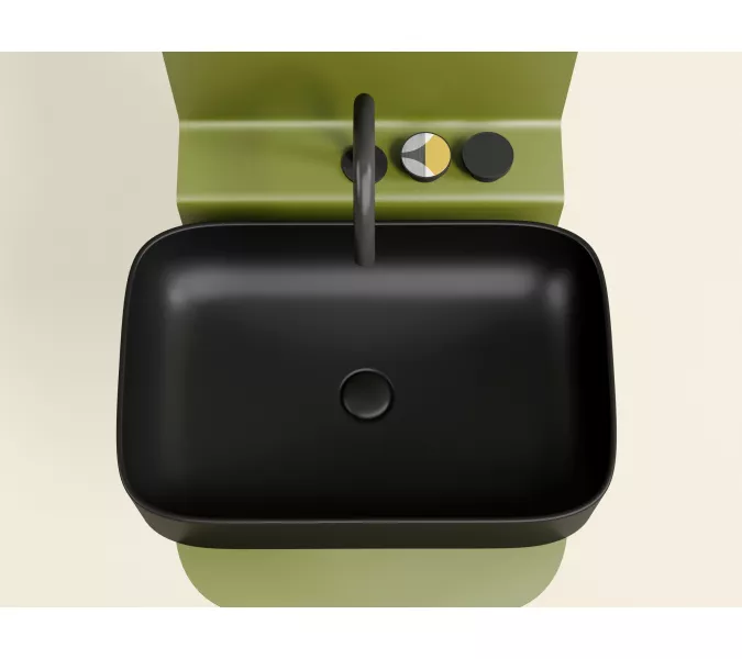 Умывальник чаша Ceramica Nova накладная прямоугольная (цвет Черный Матовый) Element 605*380*122мм, Выбрать цвет: Черный, изображение 9