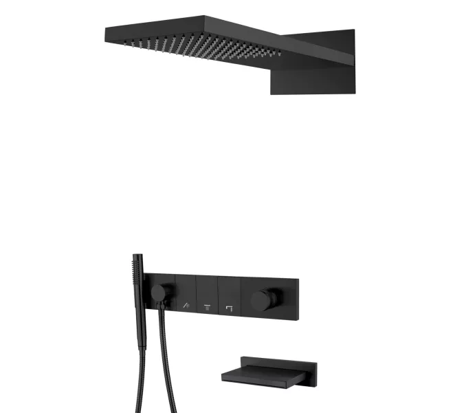 Встраиваемая  душевая система  Boheme ZODIAC 132-2-B черный, Выбрать цвет: Черный