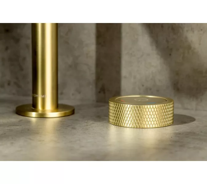 Смеситель автоматический для умывальника BOHEME TECH MATT GOLD 158-MG, Выбрать цвет: Золото матовое, изображение 4