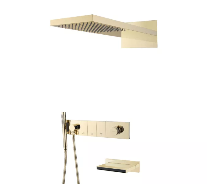 Встраиваемая  душевая система  Boheme ZODIAC 132-2-MG матовый золото, Выбрать цвет: Матовый золото