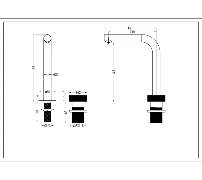 Смеситель автоматический для умывальника BOHEME TECH GOLD 158-G, Выбрать цвет: Золото, изображение 7