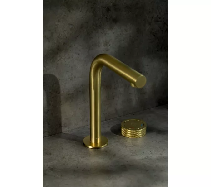 Смеситель автоматический для умывальника BOHEME TECH MATT GOLD 158-MG, Выбрать цвет: Золото матовое, изображение 2