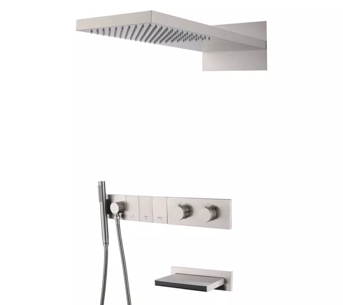 Встраиваемая  душевая система  Boheme ZODIAC 133-2-NB сталь, Выбрать цвет: Сатин