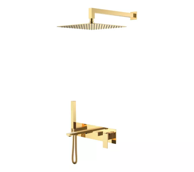 Душевые системы: Душевая система встраиваемая  Boheme Qubic 474-G Shinny Gold 1 в магазине Акватория