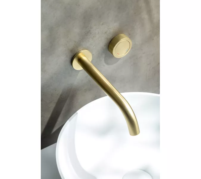 Смеситель автоматический для умывальника BOHEME TECH MATT GOLD 158/2-MG, Выбрать цвет: Золото матовое, изображение 5