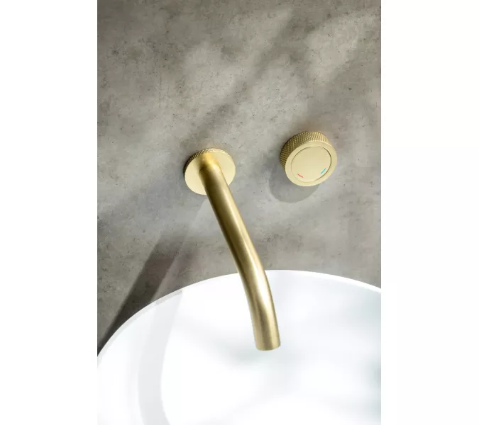 Смеситель автоматический для умывальника BOHEME TECH MATT GOLD 158/2-MG, Выбрать цвет: Золото матовое, изображение 2