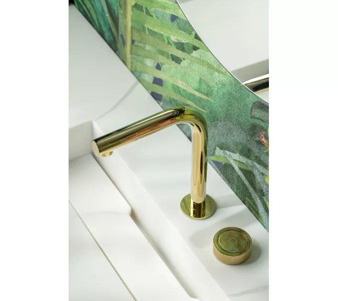 Смеситель автоматический для умывальника BOHEME TECH GOLD 158-G, Выбрать цвет: Золото, изображение 5