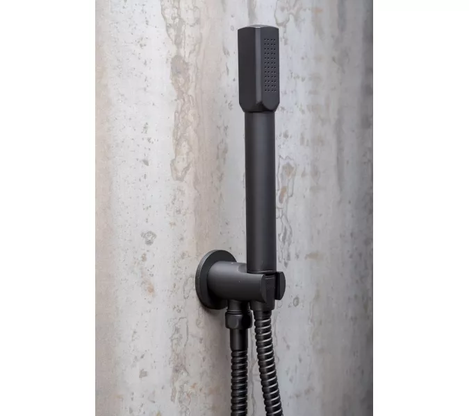 Душевая система скрытого монтажа со смесителем верхним и ручным душем BOHEME FUSION черный 130-B, Выбрать цвет: Чёрный, изображение 4