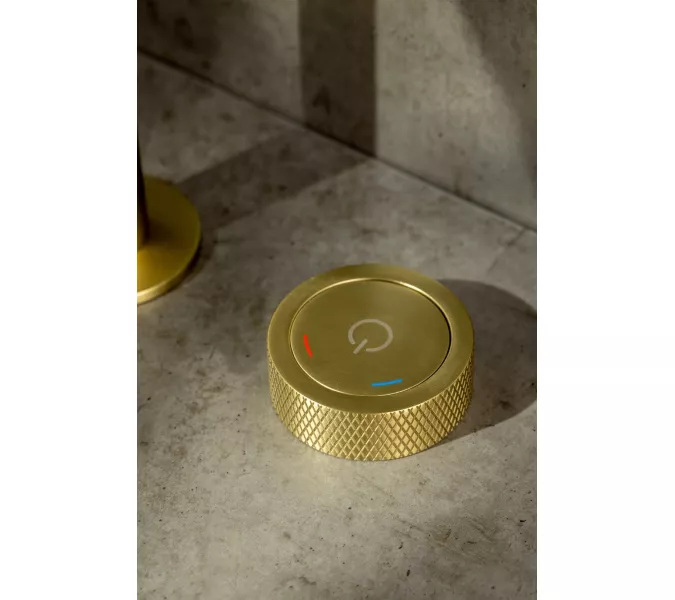 Смеситель автоматический для умывальника BOHEME TECH MATT GOLD 158-MG, Выбрать цвет: Золото матовое, изображение 3