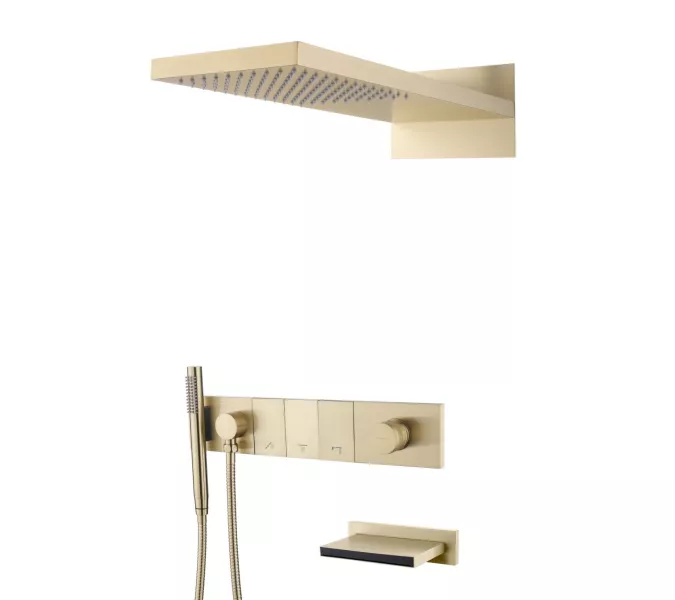 Встраиваемая  душевая система  Boheme ZODIAC 132-2-G золото, Выбрать цвет: Золото