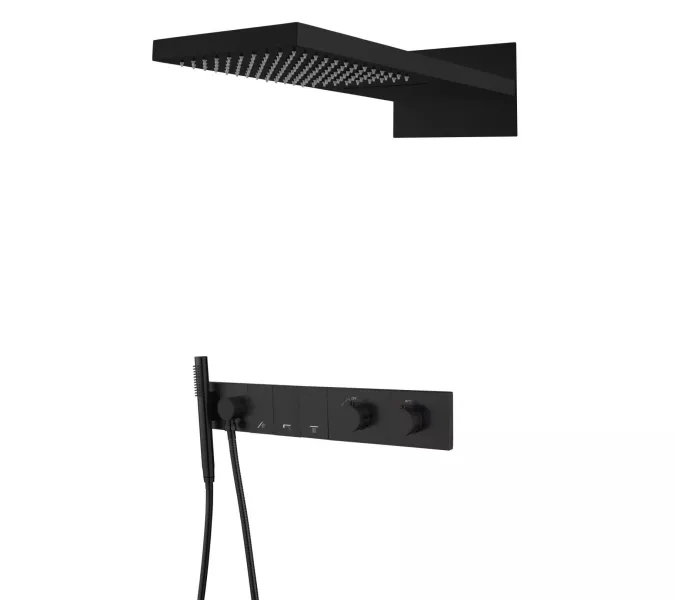 Встраиваемая  душевая система Boheme ZODIAC 133-B черный, Выбрать цвет: Черный