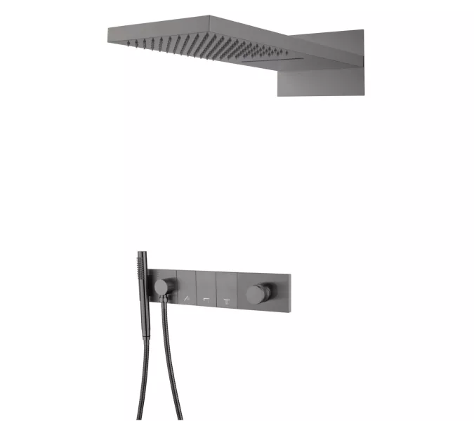 Встраиваемая  душевая система Boheme ZODIAC 132-GM антрацит, Выбрать цвет: Антрацит