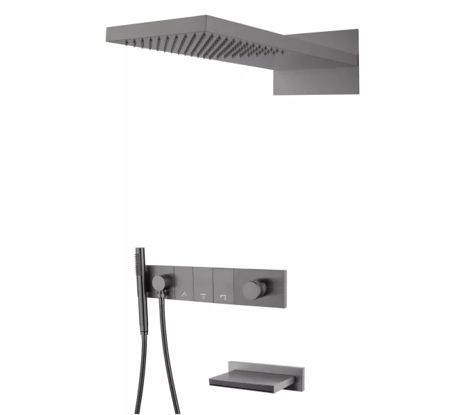 Встраиваемая  душевая система  Boheme ZODIAC 132-2-GM антрацит, Выбрать цвет:  Антрацит
