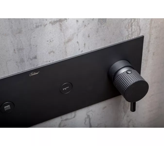 Душевая система скрытого монтажа со смесителем верхним и ручным душем BOHEME FUSION черный 130-B, Выбрать цвет: Чёрный, изображение 2