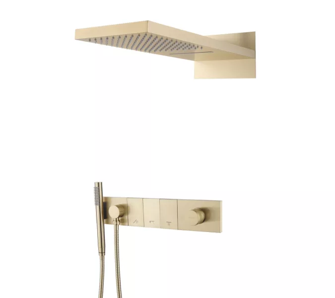 Встраиваемая  душевая система  Boheme ZODIAC 132-MG матовый золото, Выбрать цвет: Матовый золото