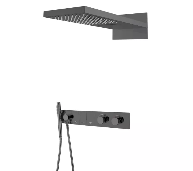 Встраиваемая  душевая система  Boheme ZODIAC 133-SGM антрацит, Выбрать цвет:  Антрацит