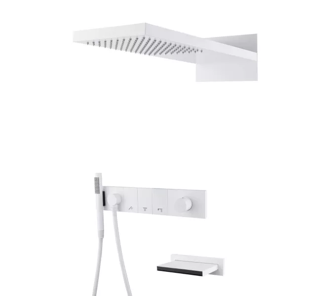 Встраиваемая  душевая система  Boheme ZODIAC 132-2-MW матовый белый, Выбрать цвет: матовый белый