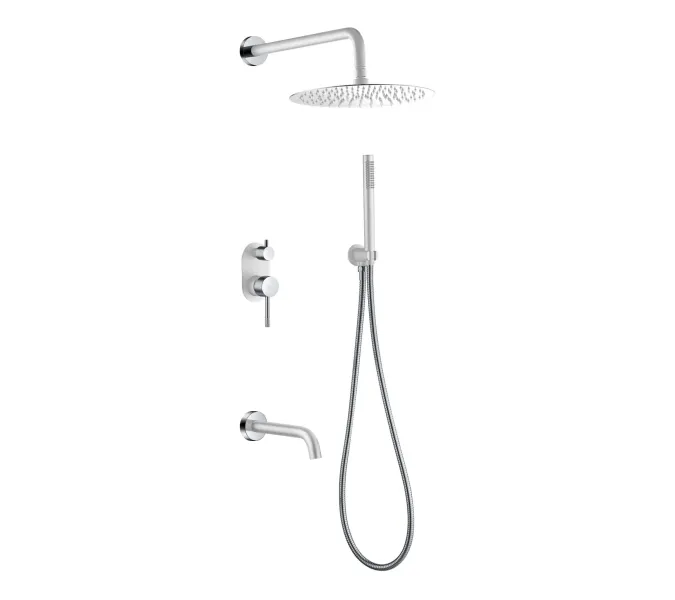 Душевая система со смесителем встраиваемая Boheme Uno 464-2-WCR Белый Хром, Выбрать цвет: Белый/хром