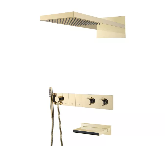 Встраиваемая  душевая система Boheme ZODIAC 133-2-G золото, Выбрать цвет: Золото