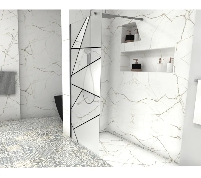 Душевая перегородка  PICK T90B  Ceruttispa без поддона (90x190), Цвет профиля: Черный, Выбрать размер: 90х70-120, изображение 2