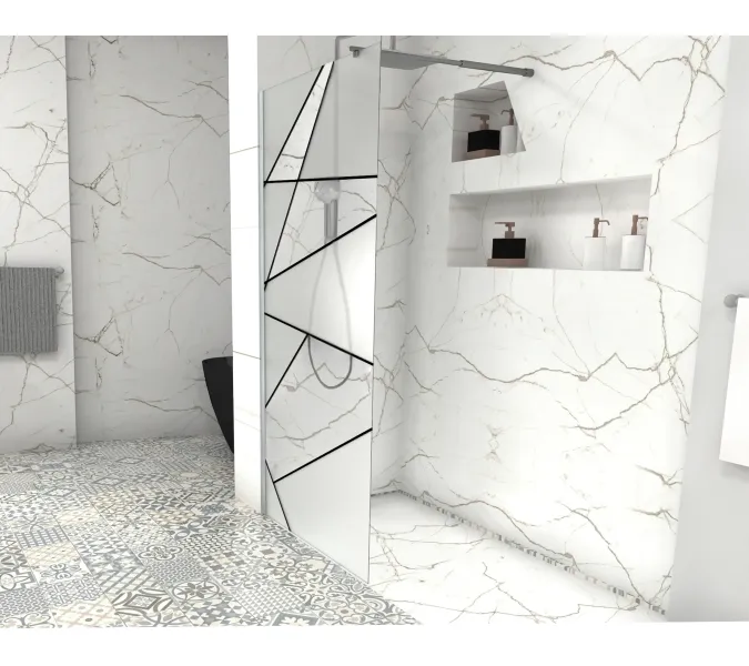 Душевая перегородка  PICK T90 Ceruttispa без поддона (90x190), Цвет профиля: Хром, Выбрать размер: 90х70-120, изображение 3