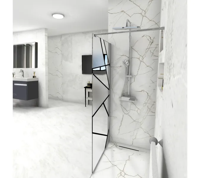 Душевая перегородка  PICK T90 Ceruttispa без поддона (90x190), Цвет профиля: Хром, Выбрать размер: 90х70-120, изображение 4