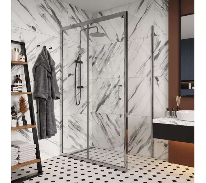 Душевой угол  GLORIA120  Ceruttispa без поддона (80x120x195), Цвет профиля: Хром, Выбрать размер: 80х120, изображение 2